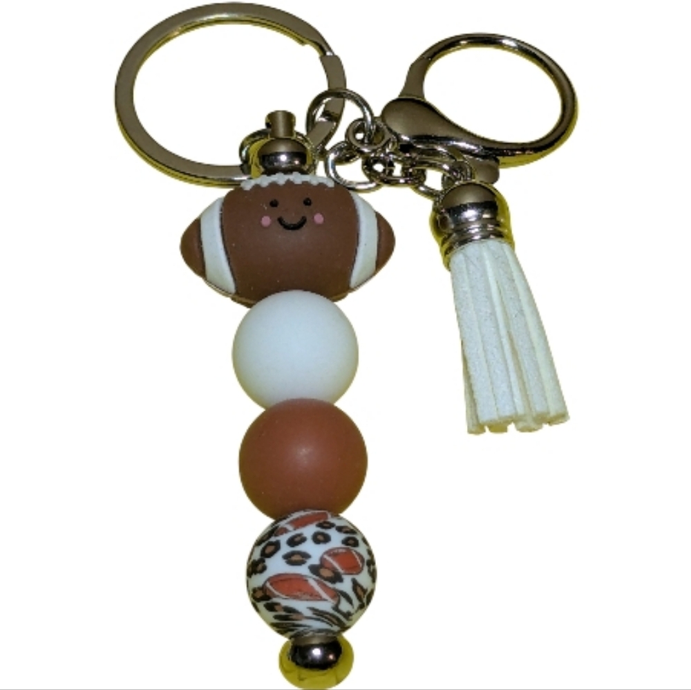 Handmade Key Chain Bag Charms Beaded Buyers Choice NEW White Hand Crafted - Picture 4 of 4